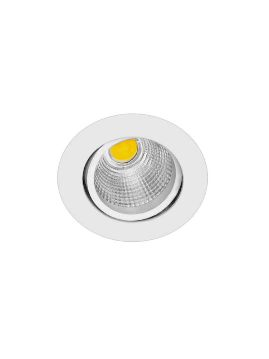 KT Lighting Χωνευτό Σποτ με Ενσωματωμένο LED και Θερμό Λευκό Φως Λευκό 1τμχ