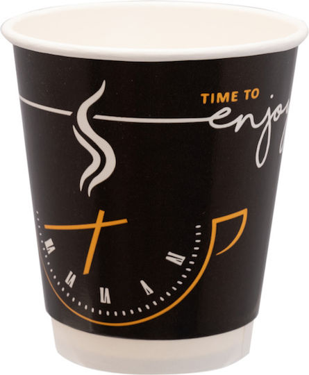 Tefaco Einwegbecher Papier Schwarz 250ml 25Stück