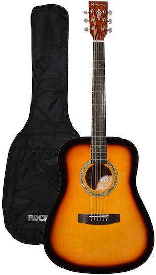 Memphis Akustisch Gitarre M-20 SB Sunburst mit Gehäusebündel