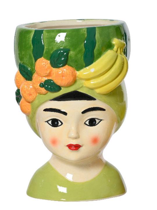 Kaemingk Ghiveci Ceramică Verde 8.5x8.5x13.5εκ.