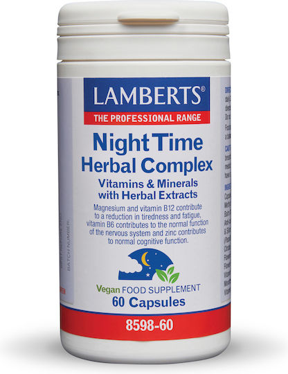 Lamberts Night Time Herbal Complex Добавка за Стрес и Сън 60 Капсули