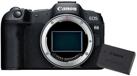 Canon EOS R8 + Μπαταρία LP-E17 Mirrorless Φωτογραφική Μηχανή Body Μαύρη