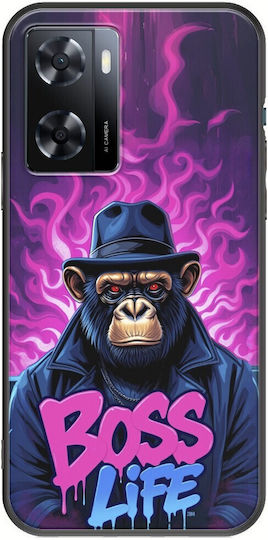 Boss Life Schimpanse Oppo A57s Schwarzes TPU Schwarzes Silikon