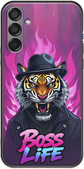 Boss Life Tiger Samsung Galaxy M55 5G Schwarzes TPU Schwarzes Silikon