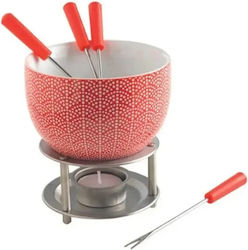 Mastrad Ceramic Fondue Pot with Tea Light Pink