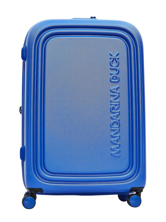 Mandarina Duck Logoduck Large Hard Suitcase Blue Royal with 4 Wheels Height 75cm