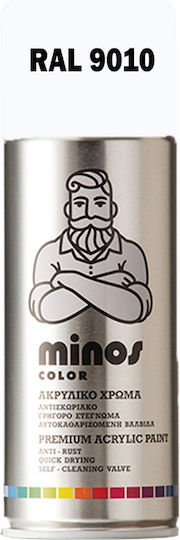 Minos Spray Spray Paint Minos Acrylic for Radiators with Matt Effect White RAL 9010 400ml