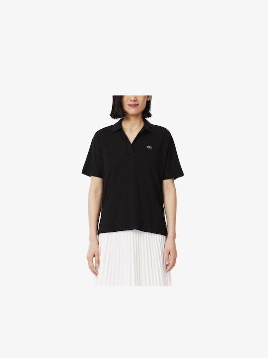 Lacoste Γυναικεία Polo Μπλούζα Μαύρο