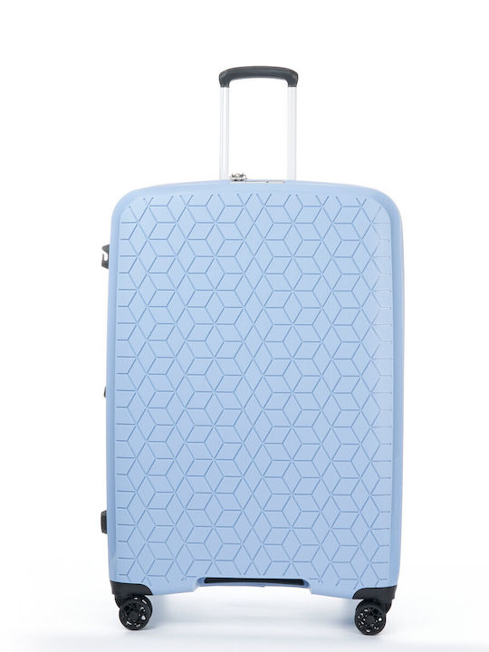 Verage Spinner Mare Valiză De Călătorie Dură Polar Blue Cu 4 Roți Înălțime 78 Cm