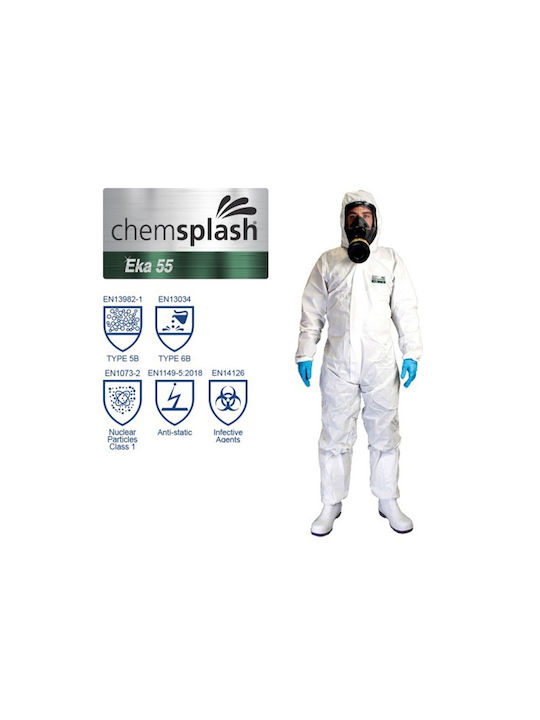 Гащеризон Chemsplash Eka 55 Тип 5b/6b Бял Стил № 2511 2XL