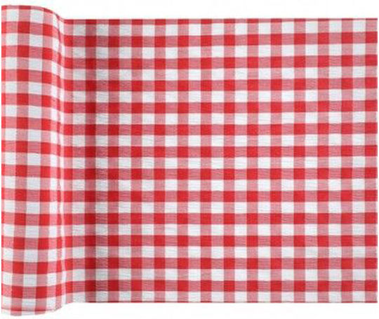 Einweg-Tischdecke Rot-Kariert 1,10 M X 10 M