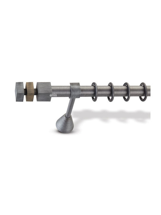 Enis by Domus Metallic Curtain Pole Kleopatra 3 Double with Rail Φ25mm 160cm Cleopatra