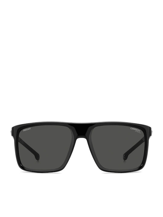 Carrera Carduc Male Sunglasses With Black Horn-Rimmed Frame And Grey Lens 049/S 807/IR