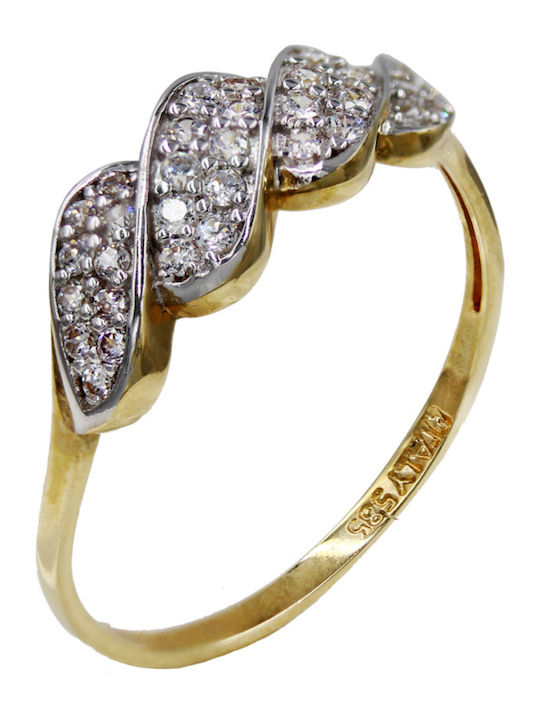 Roloi Kaliamanis Damen Ring mit Zirkonia aus Gold 14K
