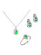 Ioannis Kosmima Set with Necklace , Earrings & Ring from White Gold 14K with Stones