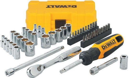 DEWALT Set de chei tubulare și clichet 50buc
