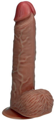 Shots Ρεαλιστικό Dildo με Όρχεις και Βεντούζα Καφέ 23cm