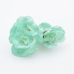 Elegante Stoffblume Haarspange - Grün