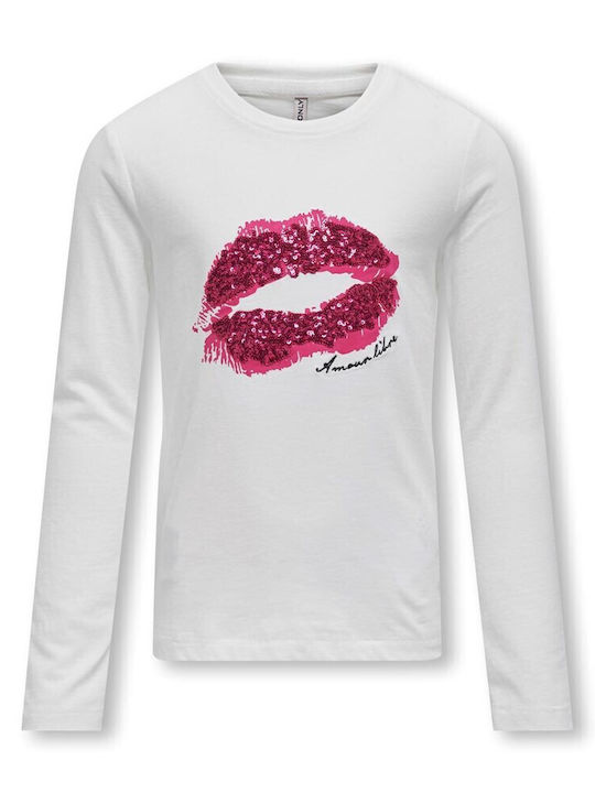Kids Only Kids Long-sleeved White Top Lips