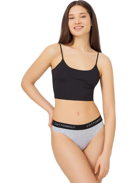 CottonHill Women's String Grey With Black