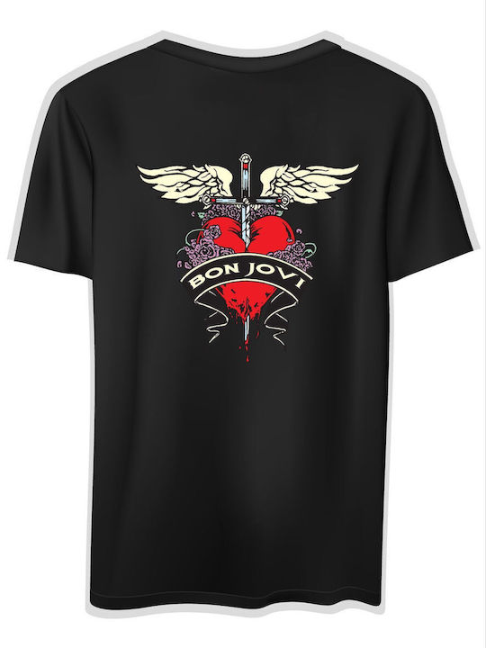 T-Shirt Bon Jovi Art1 Rock Avenue Schwarz