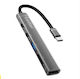 Earldom USB-Hub mit 3 Anschlüssen USB 2.0 mit Anschluss an einen Computer USB-C