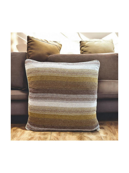 Linea Home Διακοσμητική Μαξιλαροθήκη Grove από Βελούδο Μπεζ 65x65εκ.