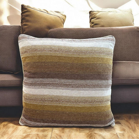 Linea Home Διακοσμητική Μαξιλαροθήκη Grove από Βελούδο Μπεζ 65x65εκ.