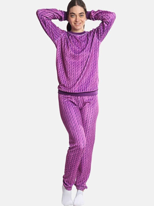 Dreams by Joyce Winter Damen Pyjama-Set Purple