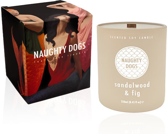 Naughty Dogs Lumânări Aromatice din Soia în Borcan Lemn de Santal și Smochine Naughty Dogs Lumânări Aromatice din Soia în Borcan Lemn de Santal și Smochine