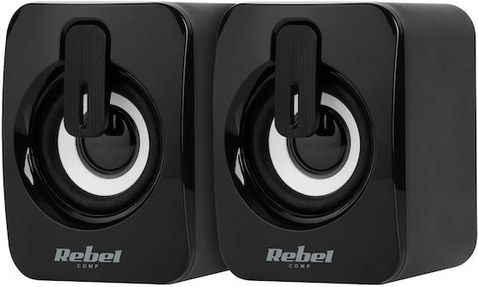 Rebel CS-15 Computerlautsprecher 2.0 mit Leistung 6W in Schwarz Farbe
