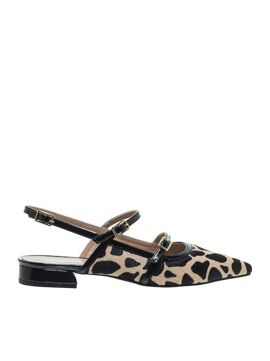 Mourtzi Leather Beige Heels with Strap
