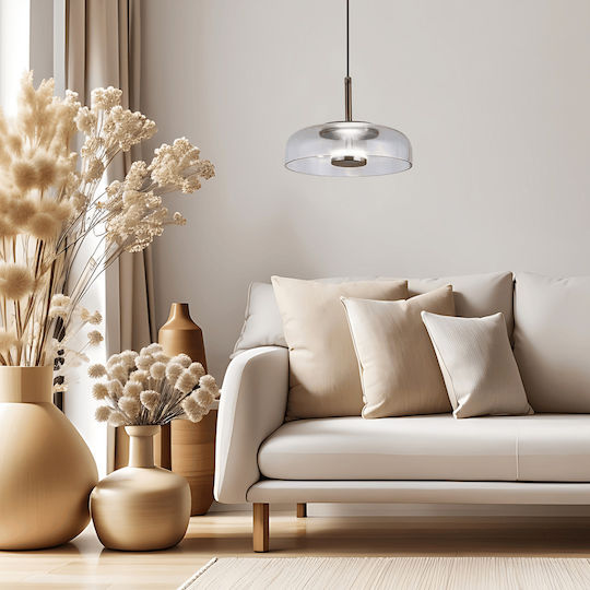 Eko Light LED Κρεμαστό Φωτιστικό Διάφανο 23x23εκ.