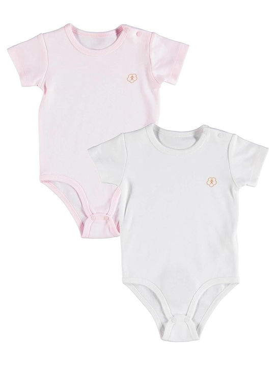 Biorganic Set Babystrampler Kurzärmelig Rosa 2Stück