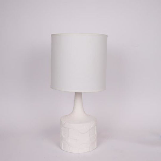 Ceramică Lampă de masă cu Abajur Alb și Bază