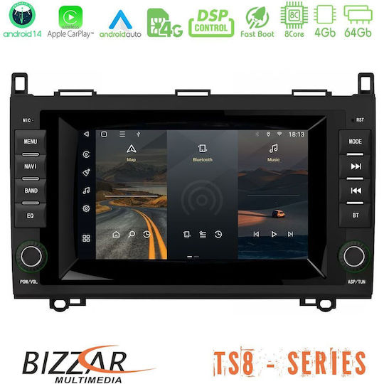 Bizzar Sistem Audio Auto pentru Mercedes-Benz Sprinter / Vito / Un clasă / Clasa B / Viano 2004-2012 (Bluetooth/USB/WiFi/GPS/Apple-Carplay/Android-Auto) cu Ecran Tactil 7"