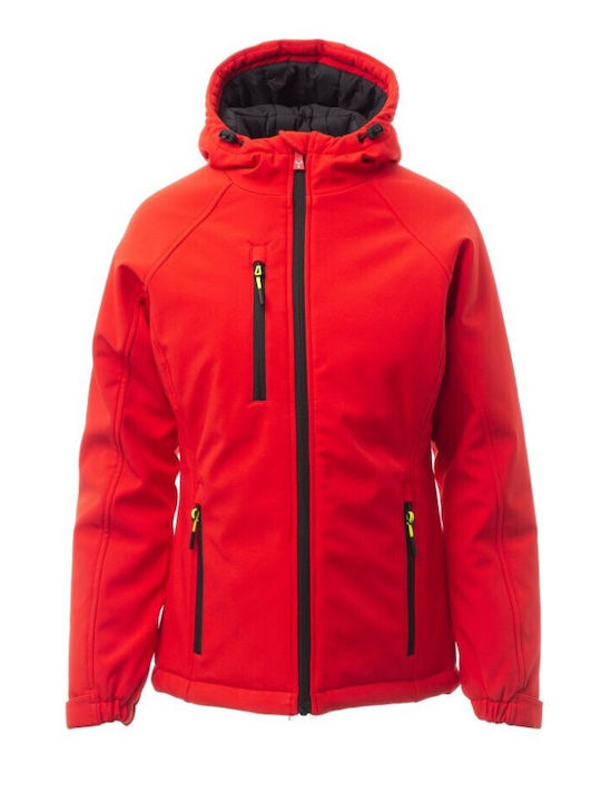 Payper Gale Pad Femei Jachetă de lucru Softshell cu glugă Roșu