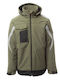 Payper Wonder Pad Work Jacket Reflective Softshell with Detachable Hood Green