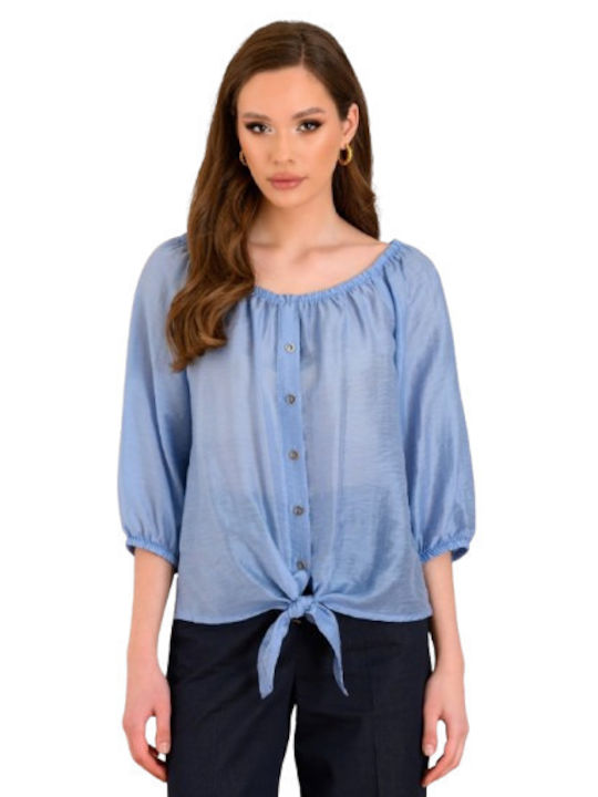 Derpouli Women's Blouse with 3/4 Sleeve & Boat ...