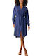 Sommer Midi Damenkleid Marineblau