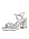 Fabric Sandals Silver