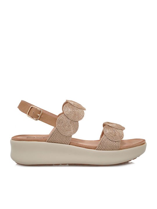 Women's Synthetic Leather Platform Shoes Brown
