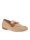Leder Damen Mokassins in Tabac Braun Farbe