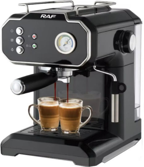 Raf Retro Style Μηχανή Espresso 850W Πίεσης 15bar Μαύρη