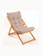 Deckchairs Wooden with Brown Fabric 59x44x90cm