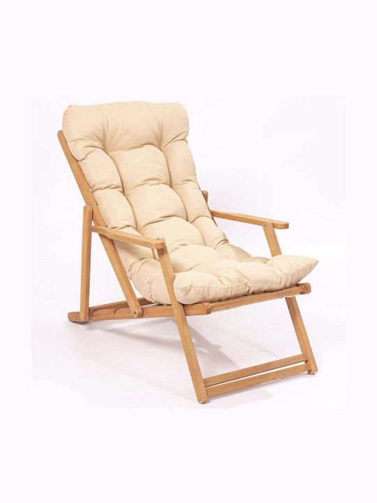 Sezlonguri Lemn cu Alb Material 66x48x110cm