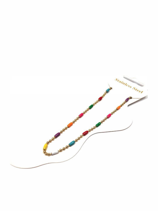 Isay Collection Vergoldete Fußkette aus Edelstahl Mehrfarbig