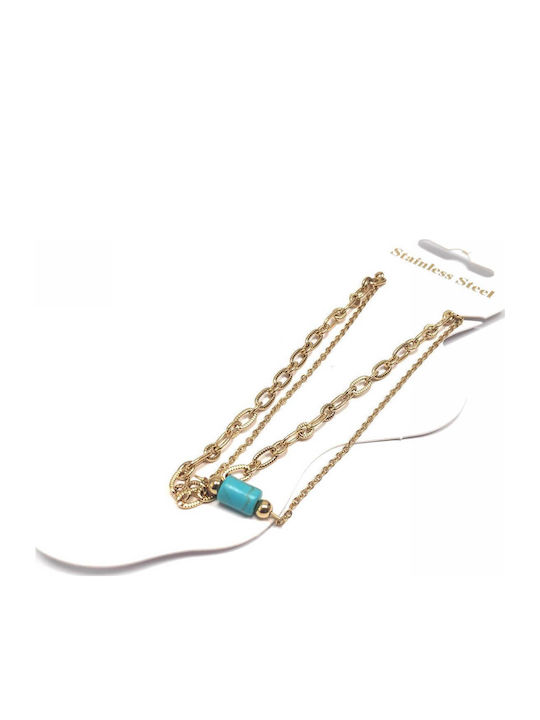 Isay Collection Επιχρυσωμένη Αλυσίδα Ποδιού από Ανοξείδωτο Ατσάλι