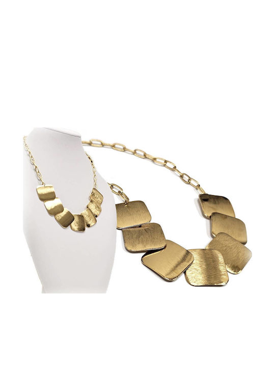 Isay Collection Halsband aus Vergoldetem Stahl