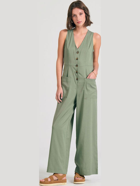 Women's Sleeveless One-piece Suit Hunter Green
